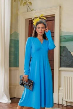 Lisa Blue Midi Dress -Fashion Clothing Accessories Store carraig donn lisa blue midi dress 323197