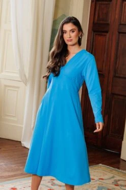 Lisa Blue Midi Dress -Fashion Clothing Accessories Store carraig donn lisa blue midi dress 541617