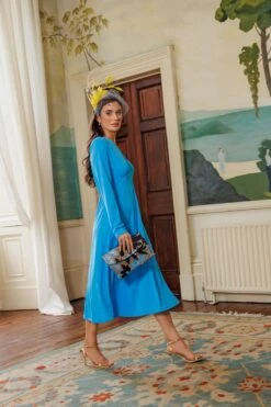 Lisa Blue Midi Dress -Fashion Clothing Accessories Store carraig donn lisa blue midi dress 849266