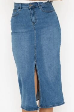 Long Blue Denim Skirt -Fashion Clothing Accessories Store carraig donn long blue denim skirt 315181