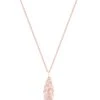Long Feather Pendant With Clear Stones -Fashion Clothing Accessories Store carraig donn long feather pendant with clear stones 485567