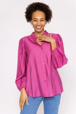 Long Sleeve Spring Blouse In Pink