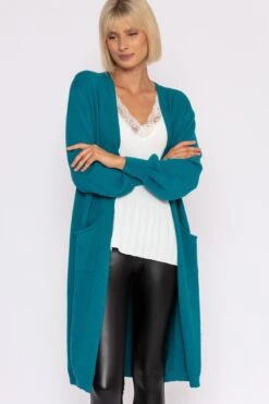 Longline Cardigan In Teal 7 Longline Cardigan In Teal -Fashion Clothing Accessories Store carraig donn longline cardigan in teal 238108