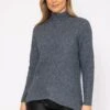 Longline High Neck Knit In Grey 1 Longline High Neck Knit In Grey -Fashion Clothing Accessories Store carraig donn longline high neck knit in grey 970764