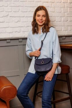 Longline Stripe Shirt In Blue -Fashion Clothing Accessories Store carraig donn longline stripe shirt in blue 954755