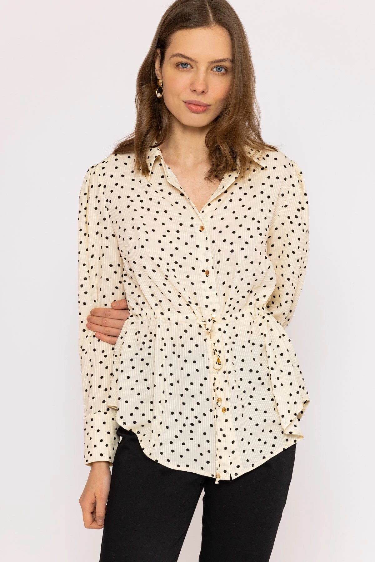 Longline Tie Shirt In Mono 6 Longline Tie Shirt In Mono - Image 4