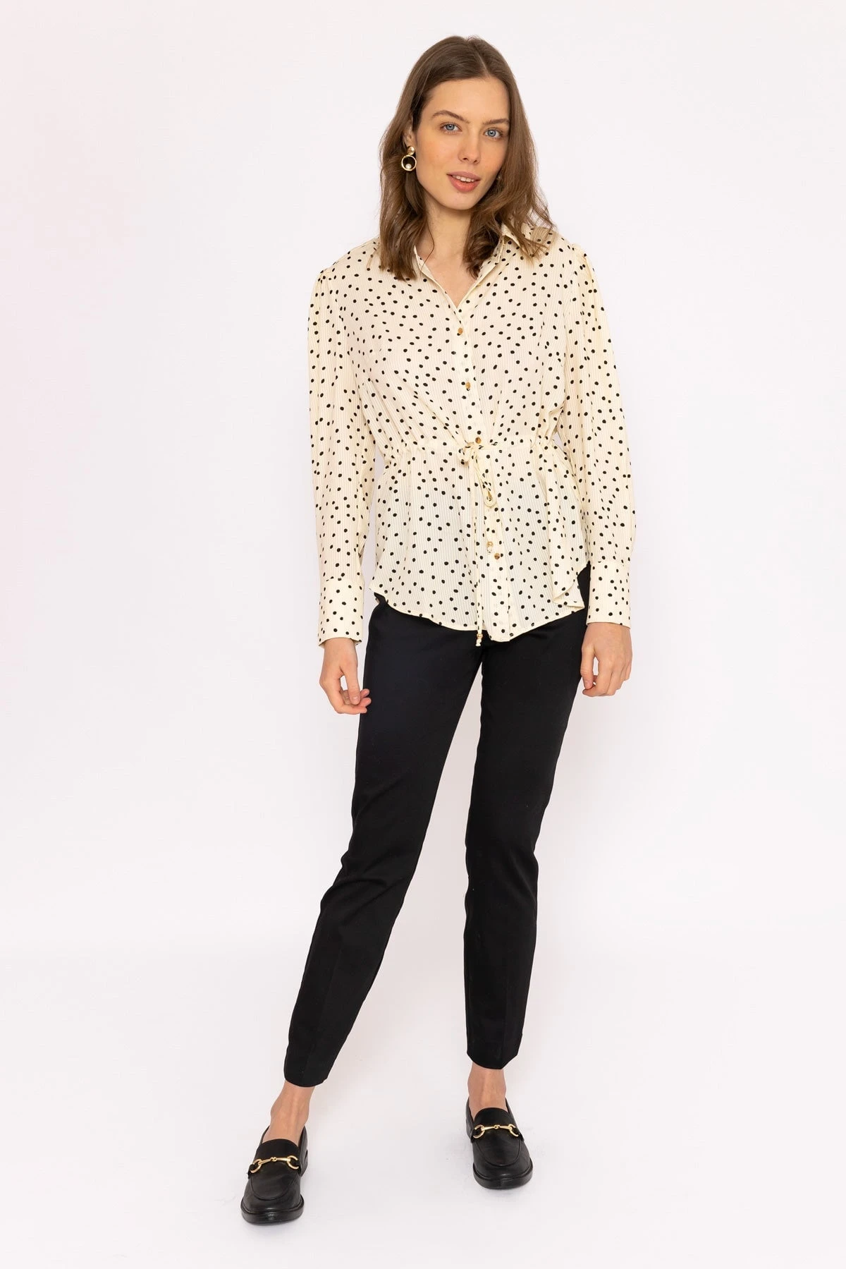 Longline Tie Shirt In Mono 4 Longline Tie Shirt In Mono - Image 2