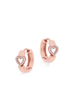 Love Heart Earrings In Rose Gold