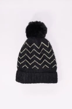 Lurex Stripe Beanie In Black -Fashion Clothing Accessories Store carraig donn lurex stripe beanie in black 982706