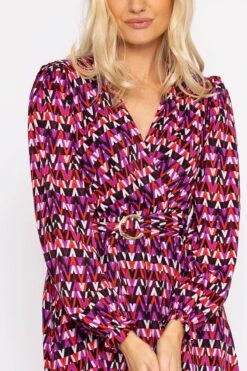 Mabel Dress In Pink Geo Print -Fashion Clothing Accessories Store carraig donn mabel dress in pink geo print 190823