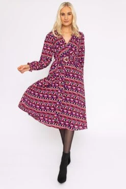 Mabel Dress In Pink Geo Print