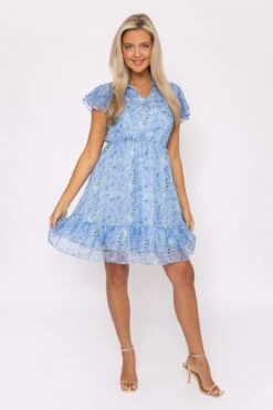 Maria Blue Printed Knee Dress -Fashion Clothing Accessories Store carraig donn maria blue printed knee dress 859973