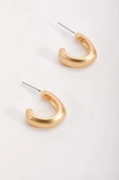 Fashion Clothing Accessories Store 36 Matte Structured Hoop Earrings