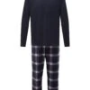 Mens Check Pyjamas In Navy