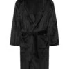 Mens Collared Fleece Robe In Black -Fashion Clothing Accessories Store carraig donn mens collared fleece robe in black 805483