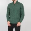 Mens Diamond Knit Troyer In Connemara Green -Fashion Clothing Accessories Store carraig donn mens diamond knit troyer in connemara green 147628