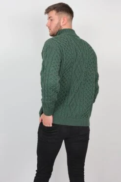 Mens Diamond Knit Troyer In Connemara Green -Fashion Clothing Accessories Store carraig donn mens diamond knit troyer in connemara green 164772