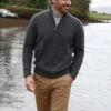 Men's Donegal Blend V-Neck Zip Sweater -Fashion Clothing Accessories Store carraig donn mens donegal blend v neck zip sweater 982347