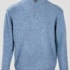 Men's Donegal Blend V-Neck Zip Sweater In Blue 1 Men's Donegal Blend V-Neck Zip Sweater In Blue -Fashion Clothing Accessories Store carraig donn mens donegal blend v neck zip sweater in blue 859710