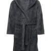 Mens Sherpa Hooded Fleece Robe In Charcoal -Fashion Clothing Accessories Store carraig donn mens sherpa hooded fleece robe in charcoal 633399