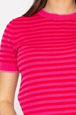 Merino Stripe Crew In Pink -Fashion Clothing Accessories Store carraig donn merino stripe crew in pink 244211
