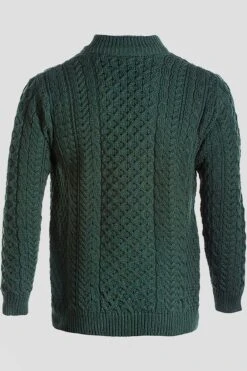 Merino Wool Sweater With Zip In Khaki -Fashion Clothing Accessories Store carraig donn merino wool sweater with zip in khaki 879170