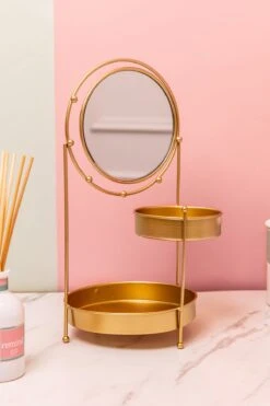 Metal Mirrored Jewellery Holder 5 Metal Mirrored Jewellery Holder -Fashion Clothing Accessories Store carraig donn metal mirrored jewellery holder 708820
