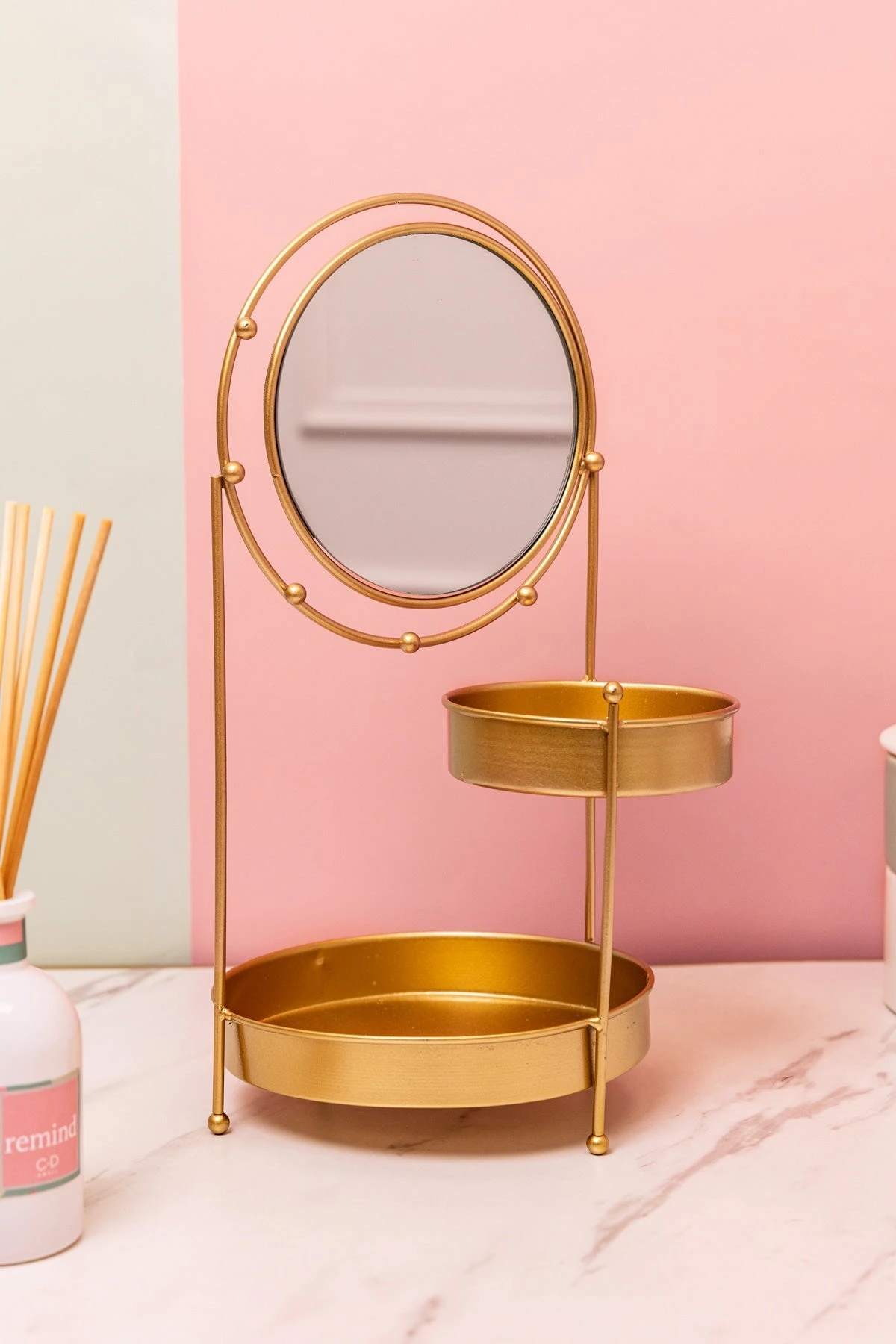 Metal Mirrored Jewellery Holder 4 Metal Mirrored Jewellery Holder - Image 2