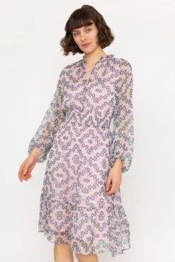 Mia Midi Dress In Pink Print