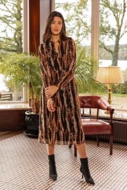 Midi Dress In Animal Print