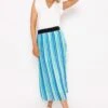 Midi Pleated Skirt In Blue Print -Fashion Clothing Accessories Store carraig donn midi pleated skirt in blue print 861242