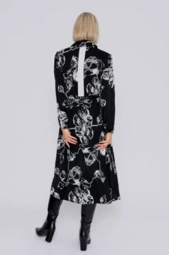 Midi Shirt Dress In Monochrome Print -Fashion Clothing Accessories Store carraig donn mini shirt dress in monochrome print 556415
