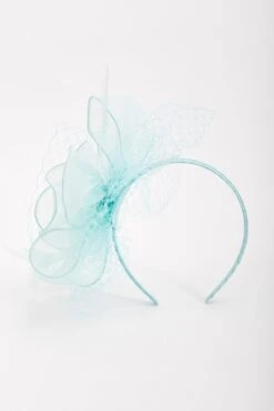 Mint Hairband Fascinator With Net & Feathers -Fashion Clothing Accessories Store carraig donn mint hairband fascinator with net feathers 500512