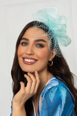 Mint Hairband Fascinator With Net & Feathers -Fashion Clothing Accessories Store carraig donn mint hairband fascinator with net feathers 594818