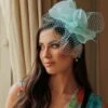 Mint Hairband Fascinator With Net & Feathers -Fashion Clothing Accessories Store carraig donn mint hairband fascinator with net feathers 846207