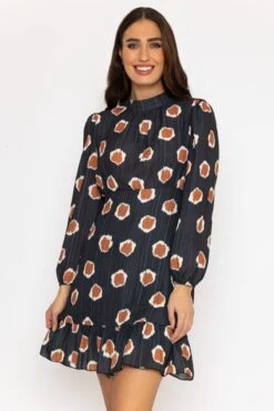 Nadia Mini Dress In Black Print -Fashion Clothing Accessories Store carraig donn nadia mini dress in black print 585738