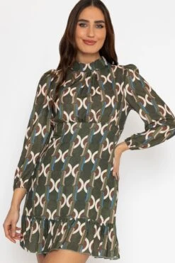 Nadia Mini Dress In Khaki 8 Nadia Mini Dress In Khaki -Fashion Clothing Accessories Store carraig donn nadia mini dress in khaki 884085