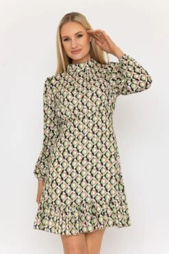 Nadia Mini Dress In Khaki Print
