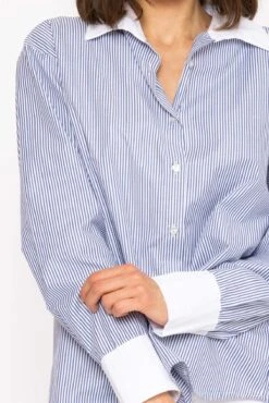 Navy Candy Striped Shirt -Fashion Clothing Accessories Store carraig donn navy candy striped shirt 557752