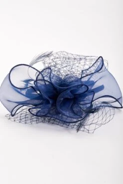Navy Hairband Fascinator With Net & Feathers -Fashion Clothing Accessories Store carraig donn navy hairband fascinator with net feathers 723403