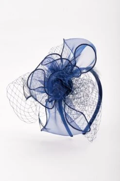 Navy Hairband Fascinator With Net & Feathers -Fashion Clothing Accessories Store carraig donn navy hairband fascinator with net feathers 838241