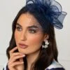 Navy Hairband Fascinator With Net & Feathers -Fashion Clothing Accessories Store carraig donn navy hairband fascinator with net feathers 964769