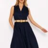 Navy Linen Sleeveless Shirt Dress -Fashion Clothing Accessories Store carraig donn navy linen sleeveless shirt dress 353623