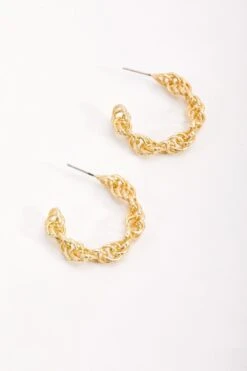 Open Hoop Chain Earrings