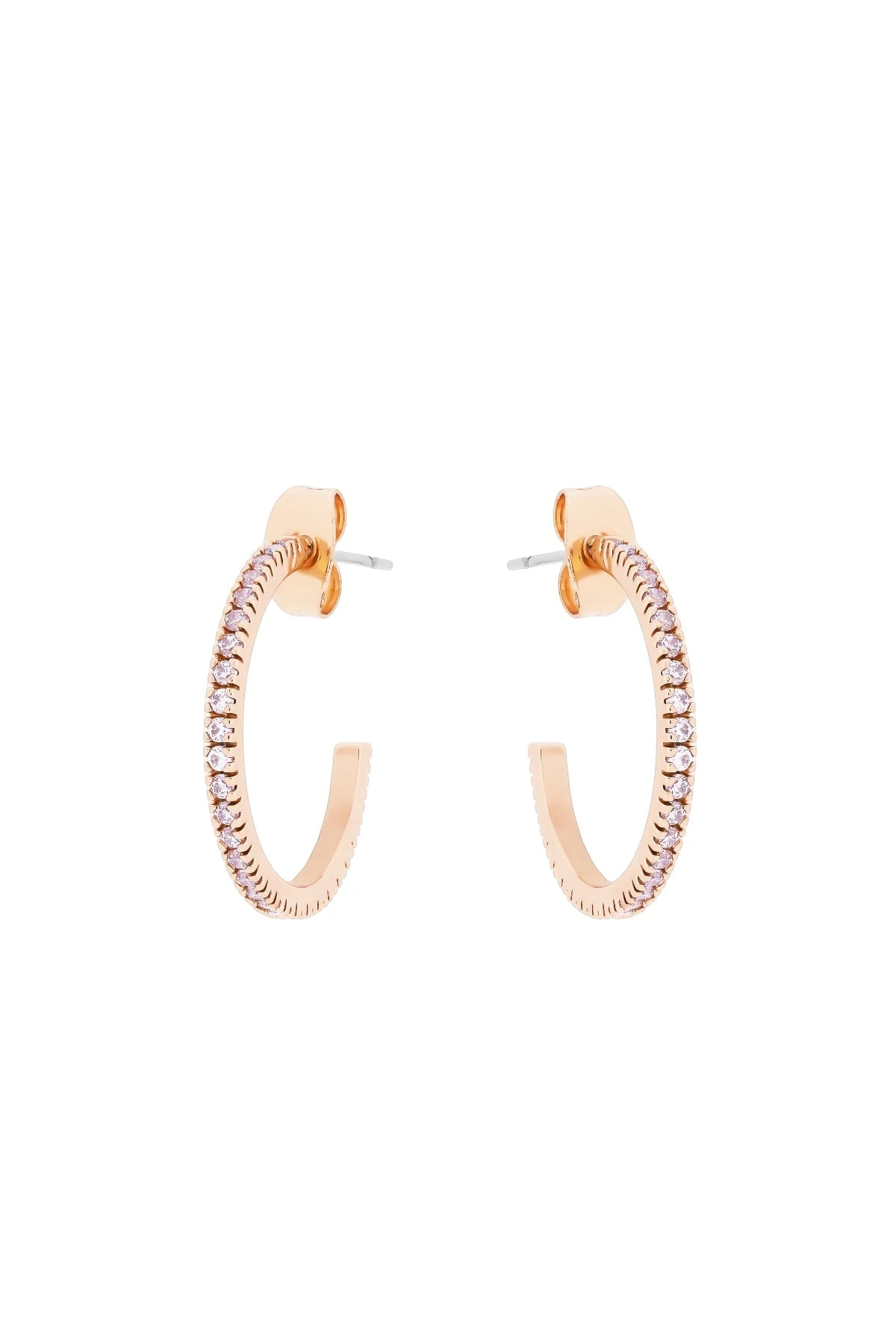 Open Hoop Earrings In Rose Gold 3 Open Hoop Earrings In Rose Gold