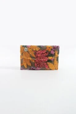 Orange Embellished Clutch Bag