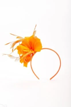 Orange Feather Flower Fascinator -Fashion Clothing Accessories Store carraig donn orange feather flower fascinator 482741