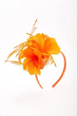 Orange Feather Flower Fascinator -Fashion Clothing Accessories Store carraig donn orange feather flower fascinator 895054