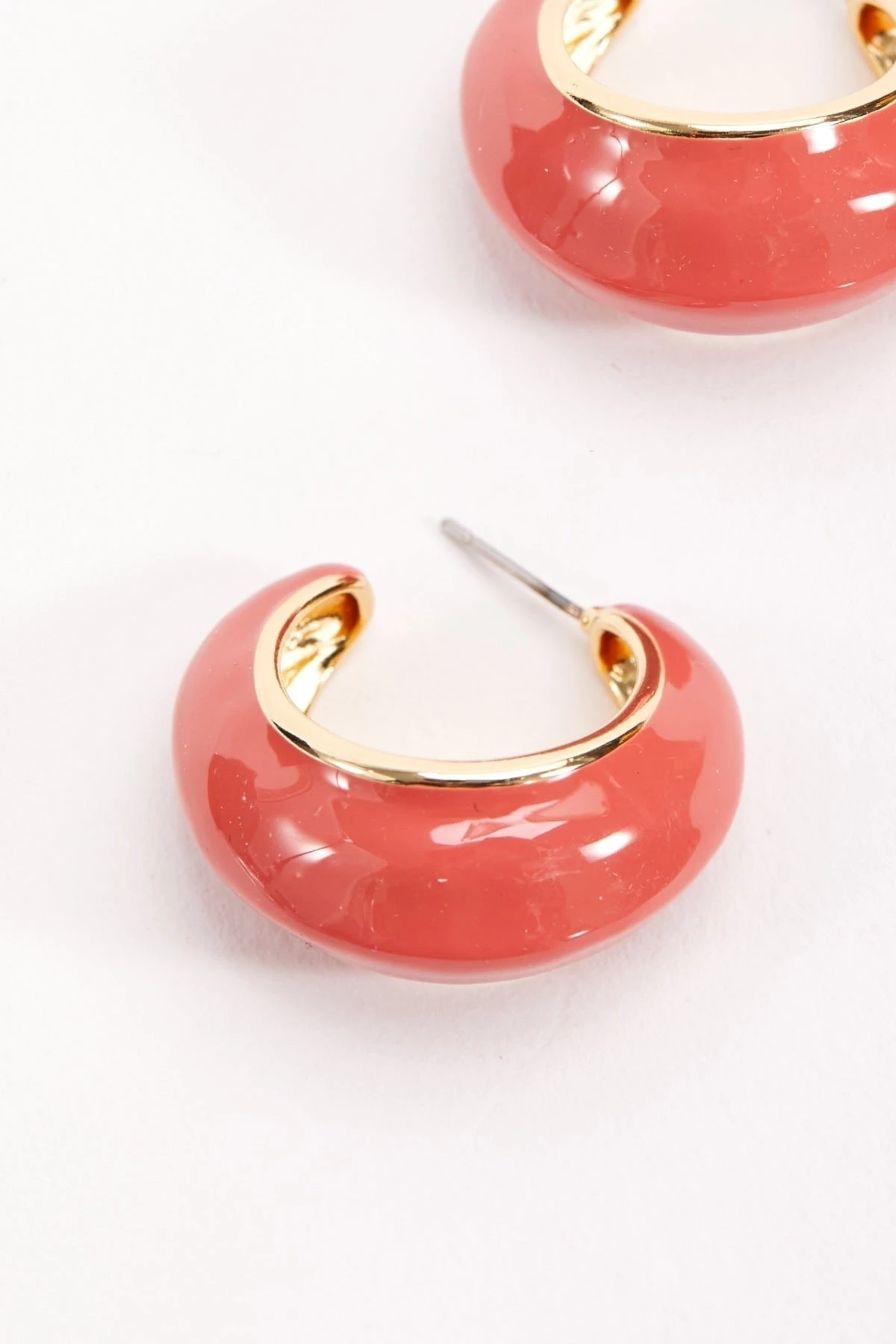 Orange Open Hoop Earrings 5 Orange Open Hoop Earrings - Image 3