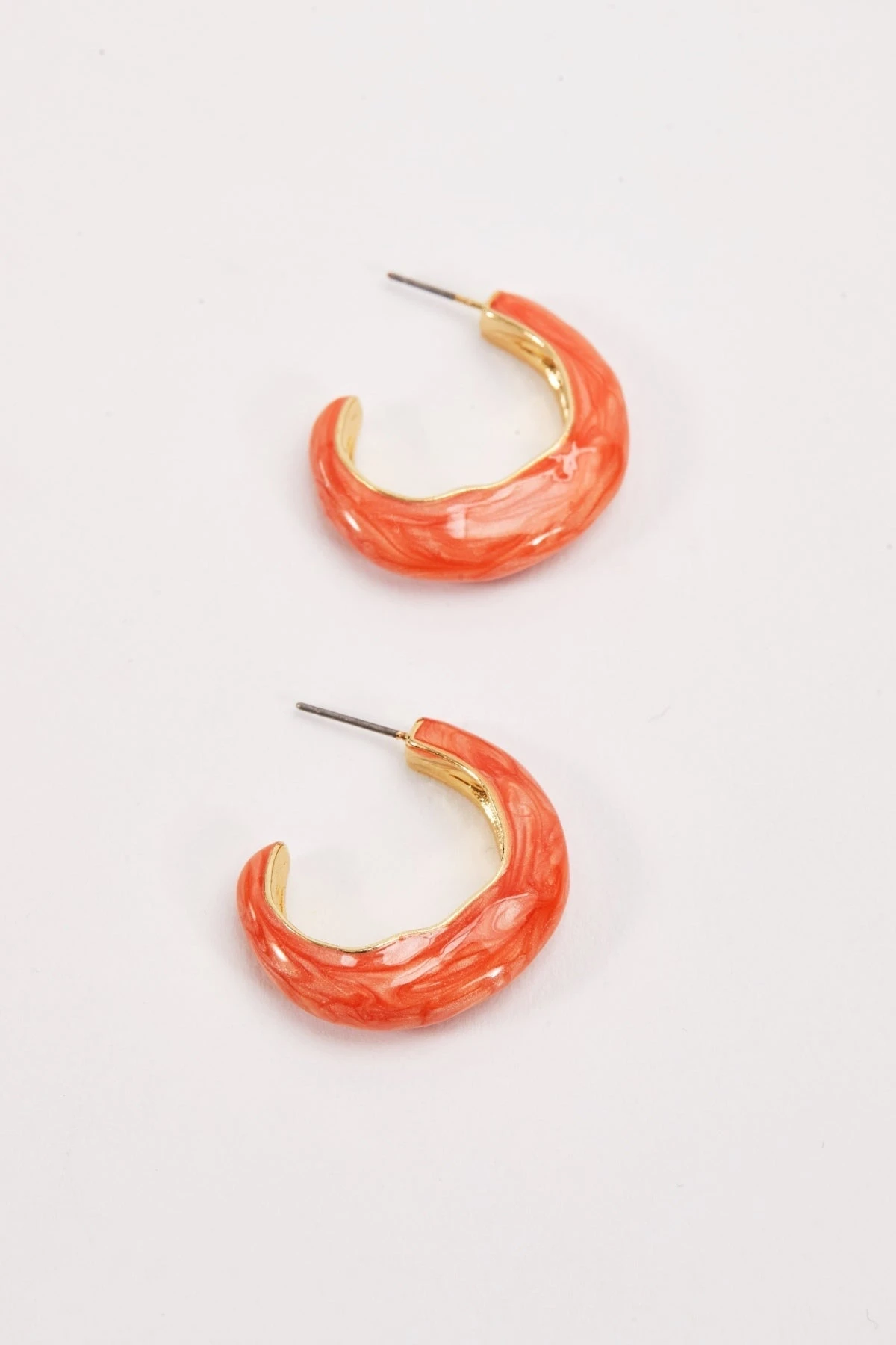 Orange Wave Hoop Earrings 3 Orange Wave Hoop Earrings